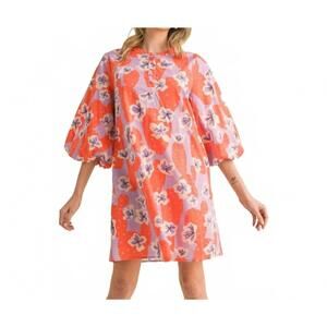 NEW STYLE USA gardens of floral dress in orange